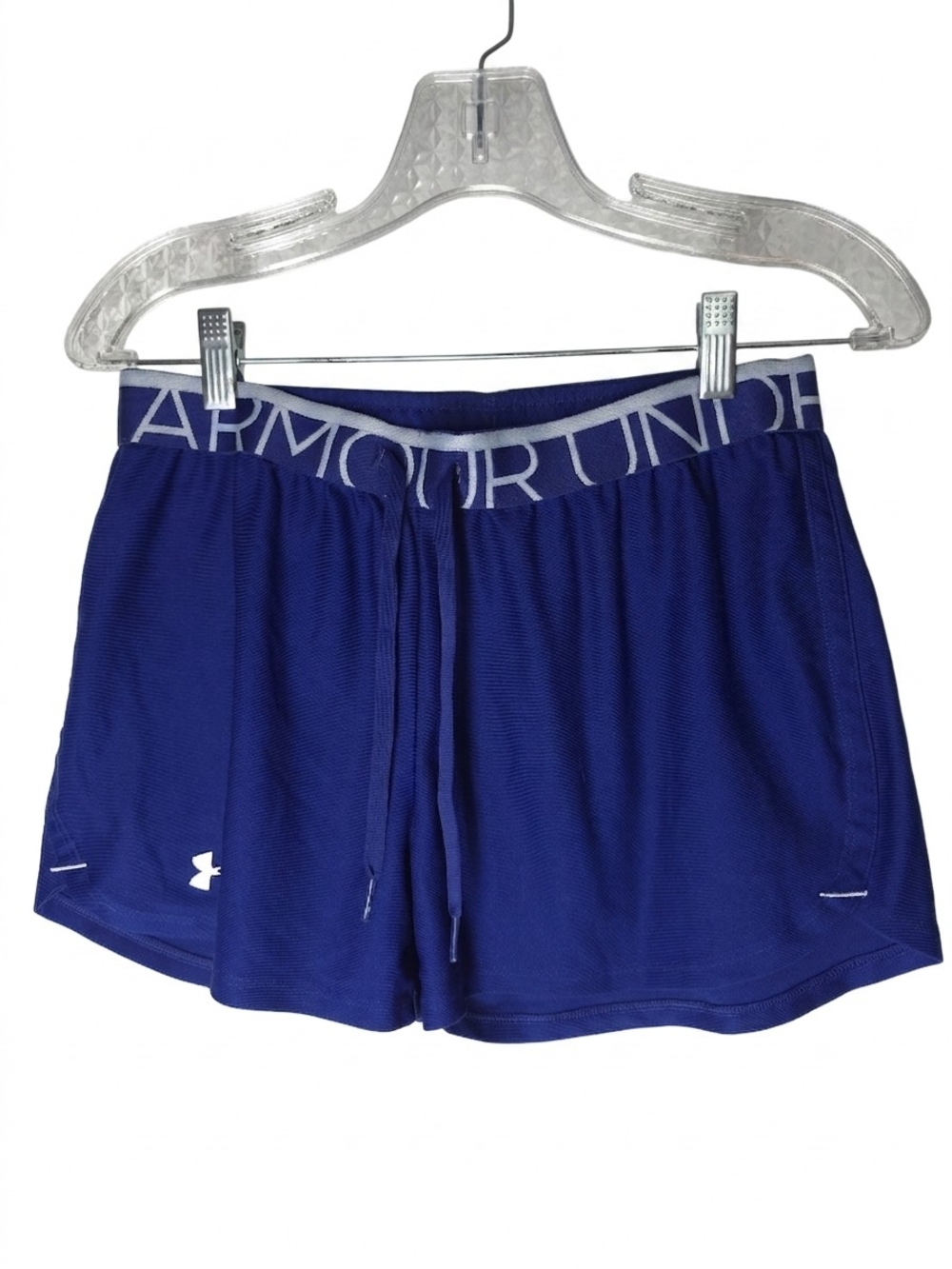 Under Armour Women's Royal Blue Athletic Shorts with Logo Waistband